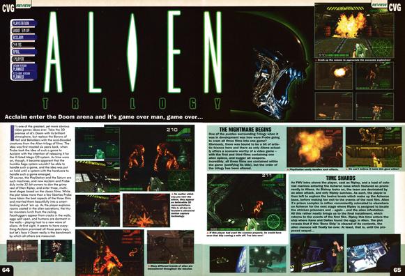 Review for Alien Trilogy on PSone from CVG 173 - April 1996 (UK)

score: 93%