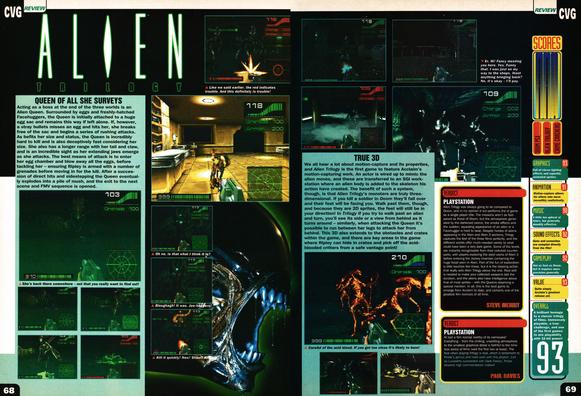 Review for Alien Trilogy on PSone from CVG 173 - April 1996 (UK)

score: 93%