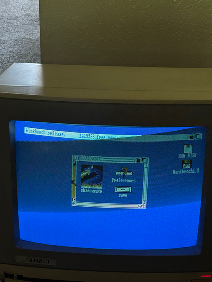 Shadowgate start up screen on the Amiga UI