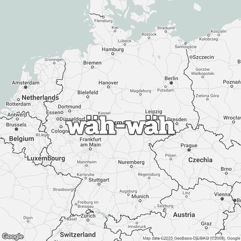 Map of Germany overlaid with "wäh-wäh".