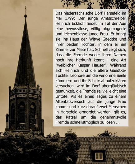 Klappentext-Entwurf des Historischen Romans "Die geheimnisvolle Fremde", der im Herbst 2025 erscheint.