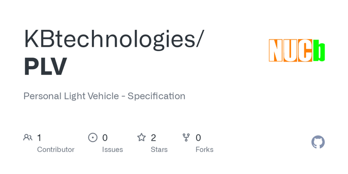 Personal Light Vehicle - Specification. Contribute to KBtechnologies/PLV development by creating an account on GitHub.