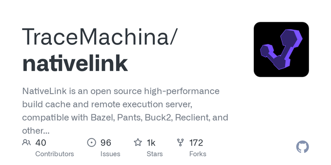 NativeLink is an open source high-performance build cache and remote execution server, compatible with Bazel, Pants, Buck2, Reclient, and other RBE-compatible build systems. It offers drastically f...