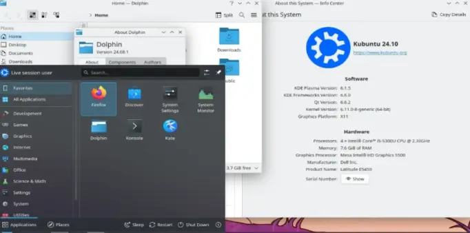 Kubuntu 24.10 Desktop