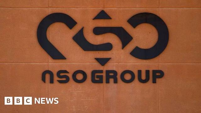 The NSO logo on its HQ in Israel The NSO logo on its HQ in Israel