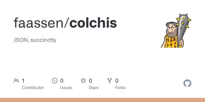 JSON, succinctly. Contribute to faassen/colchis development by creating an account on GitHub.