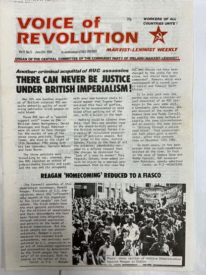 Front page of Voice of Revolution (Marxist–Leninist Weekly), Vol. 8, No. 5