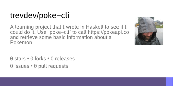 Summary card of repository trevdev/poke-cli