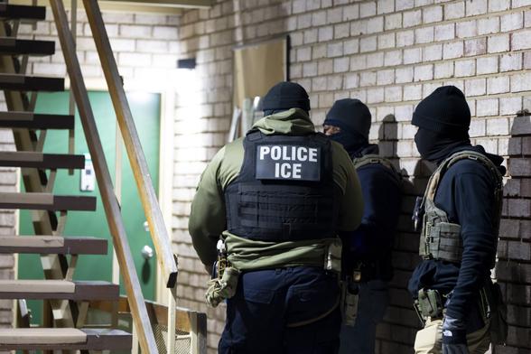 Ice Agents wait arrest