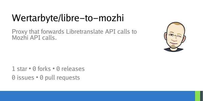 Summary card of repository Wertarbyte/libre-to-mozhi