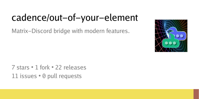 Summary card of repository cadence/out-of-your-element