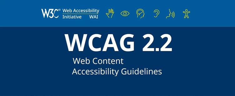 The W3C logo and the title WCAG 2.2