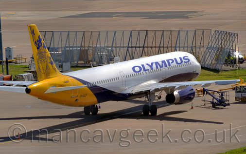 Olympus A321 at Manchester Airport, 2019