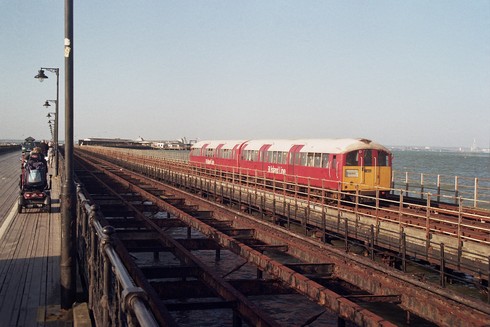 Island Line Red train on Ryde Pier