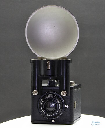 Kodak Brownie Flash Six-20

Made 1946-1955
Cost $6.00

All Metal body