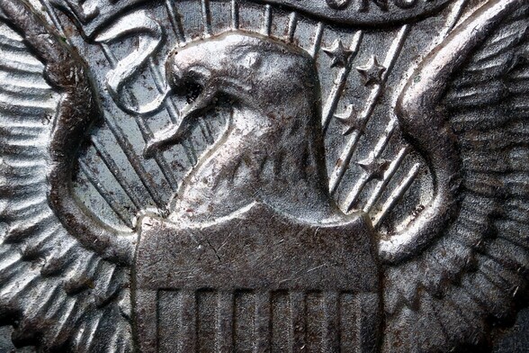 4x Magnification of a Half Dollar US Coin