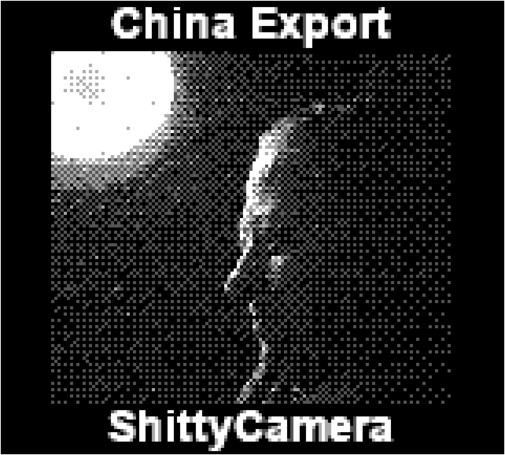Dithered greyscale picture of @tvpin with a bright light from the side