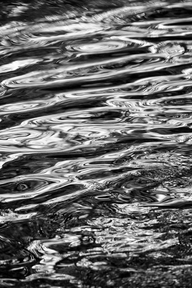 Black and white photo of water ripples.