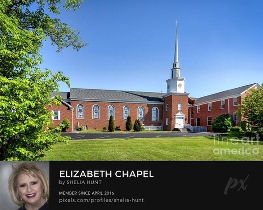 Elizabeth Chapel Church at Bluff City, Tennessee, shown on a beautiful blue-sky day in Spring.   From the Fine Art Gallery of Shelia Hunt at Shelia-hunt.pixels.com