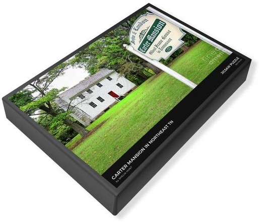 Jigsaw Puzzle, TN Historic site: Carter Mansion built ca 1775 at Elizabethton, Tennessee is showcased here in springtime. The white 2-story Federal style home with its beautiful red door is striking.   From the Fine Art Gallery of Shelia Hunt at Shelia-hunt.pixels.com