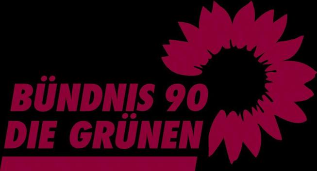 Rot eingefärbtes logo der Grünen.