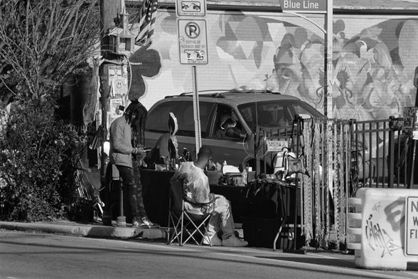 Street vendors waiting for their next customer