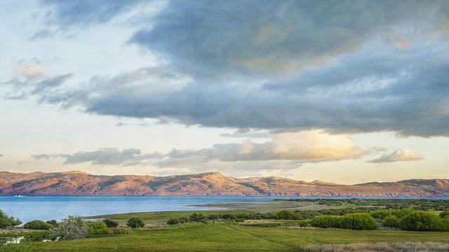 A vast Patagonian landscape showcases rolling green fields in the foreground, with Lake Argentino and dramatic hills in the background. The sunlight casts a warm glow on the hills as the morning clouds clear. This is the scene at El Galpon del Glaciar, one of our lodgings in Patagonia.

#patagonia #argentina #landscape #landscapephotography #scenery #mountains #clouds #painterly #greenfields #scenic #nature #AYearForArt #buyIntoArt #giftideas #wallart #artforsale @joancarroll 

https://fineartamerica.com/featured/patagonian-scenery-argentina-artistic-joan-carroll.html?newartwork=true