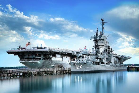 USS Yorktown at Patriots Point, Charleston, South Carolina - Historic WWII aircraft carrier at the Patriots Point Naval Museum. From the Fine Art Gallery of Shelia Hunt.