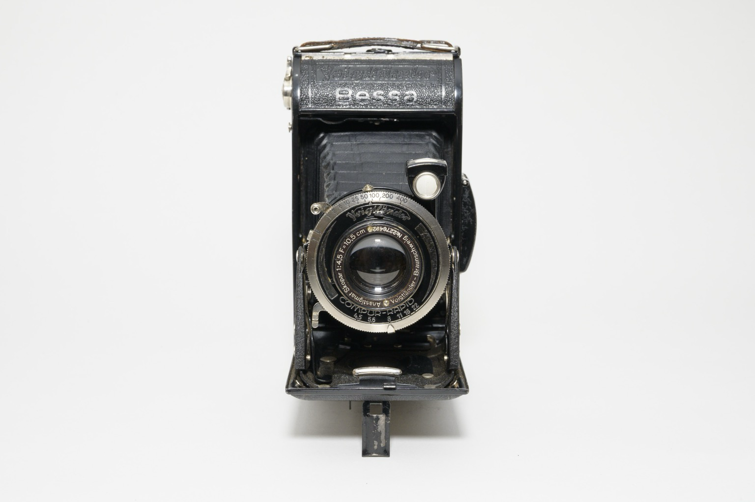 A photo of a folding camera