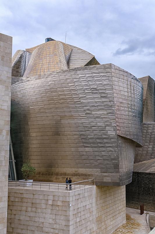 A detail of The Guggenheim Museum by Frank Gehry on the banks of the River Nervion, Bilbao, Basque Country, Spain