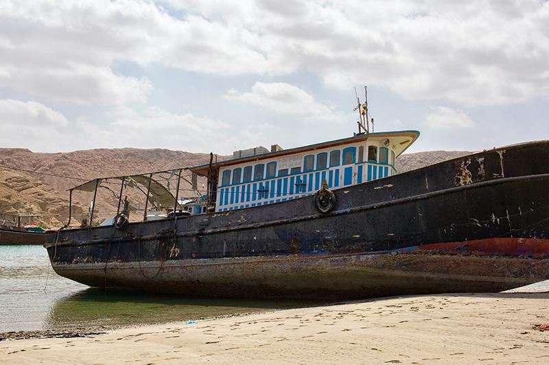 Shipyard in Sur, Oman where traditional boats are manufactured and repaired