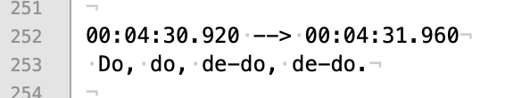 A subtitle marked Do, Do, de-do, de-do.