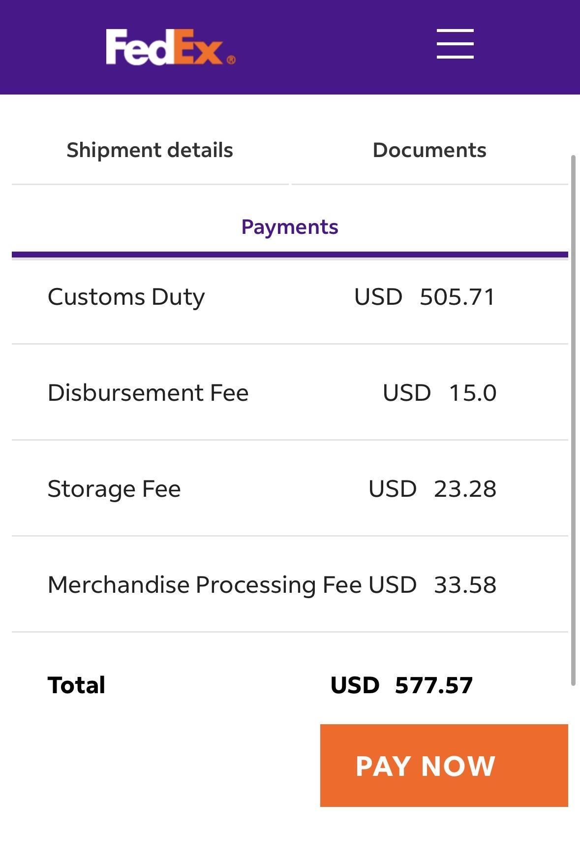 A $577 tariff bill fml