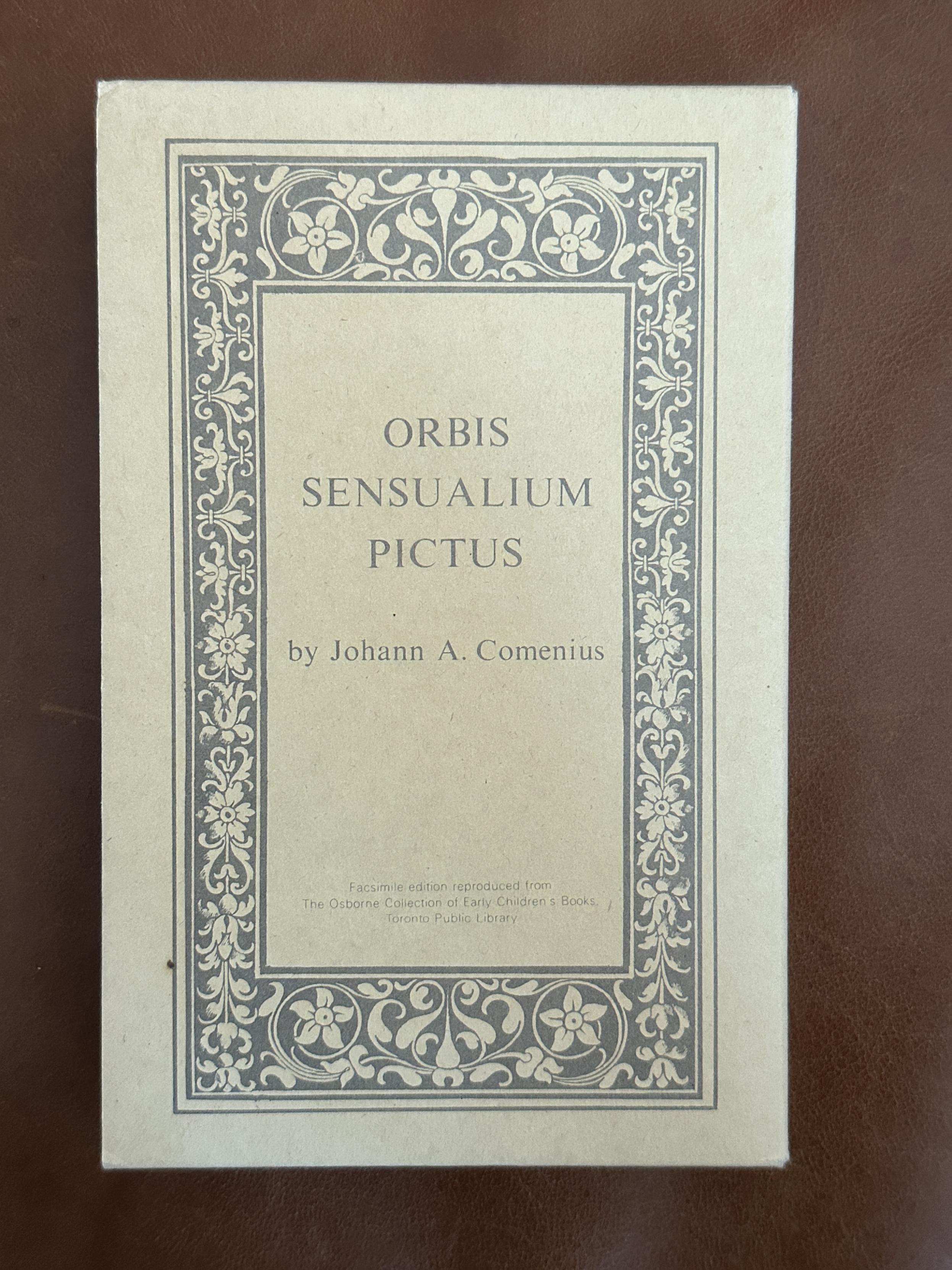The slip cover of orbis sensualium pictus