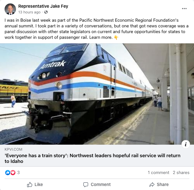 "Everyone has a train story" Post from https://www.kpvi.com/news/regional_news/everyone-has-a-train-story-northwest-leaders-hopeful-rail-service-will-return-to-idaho/article_42c98d32-5b8e-5136-84ee-cab478de79b7.html