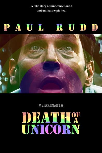 A poster for Death of a Unicorn parodying the poster for Born on the Fourth of July