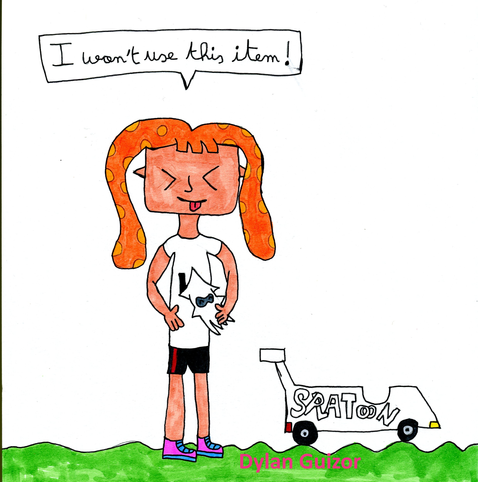 A fan art of agent 3 with a car