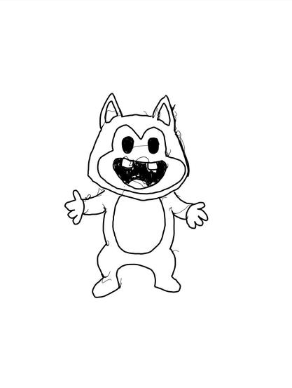 A digitally inked pencil sketch of Stu from Lyla in the Loop for the "two teeth" prompt at #dailysketchingworkout