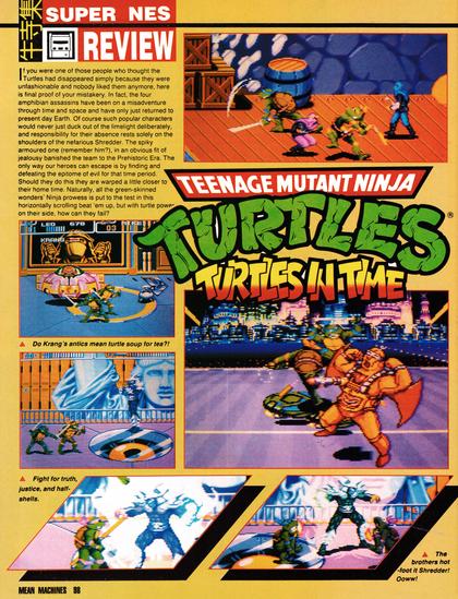 Review for Teenage Mutant Ninja Turtles: Turtles in Time on Super Famicom from Mean Machines 23 - August 1992 (UK)

score: 80%