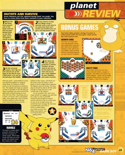 Review for Pokémon Pinball on Game Boy Color from N64 Magazine 47 - November 2000 (UK)

score: 5/5