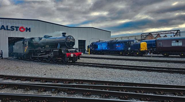 Collection of old trains in a train yard