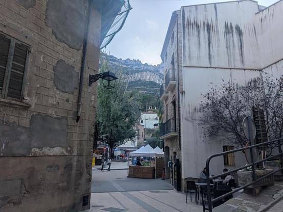 view t the trough alley on market with Montserrat in background