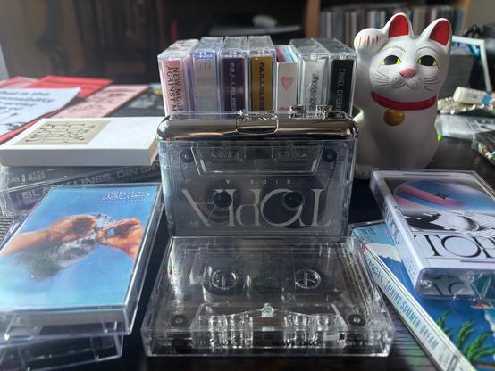 collection of audio cassettes