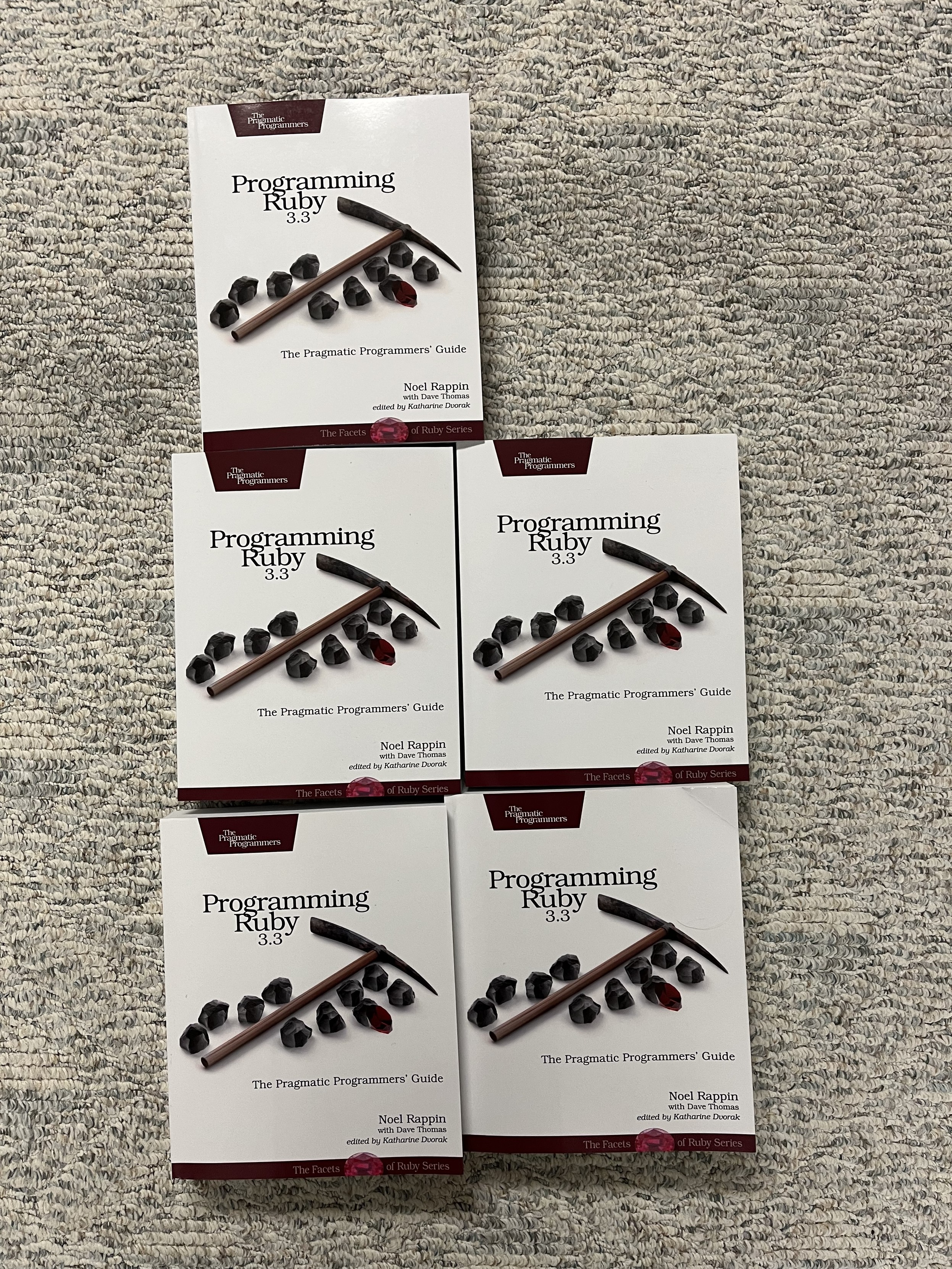 Five author copies of Programming Ruby 3.3