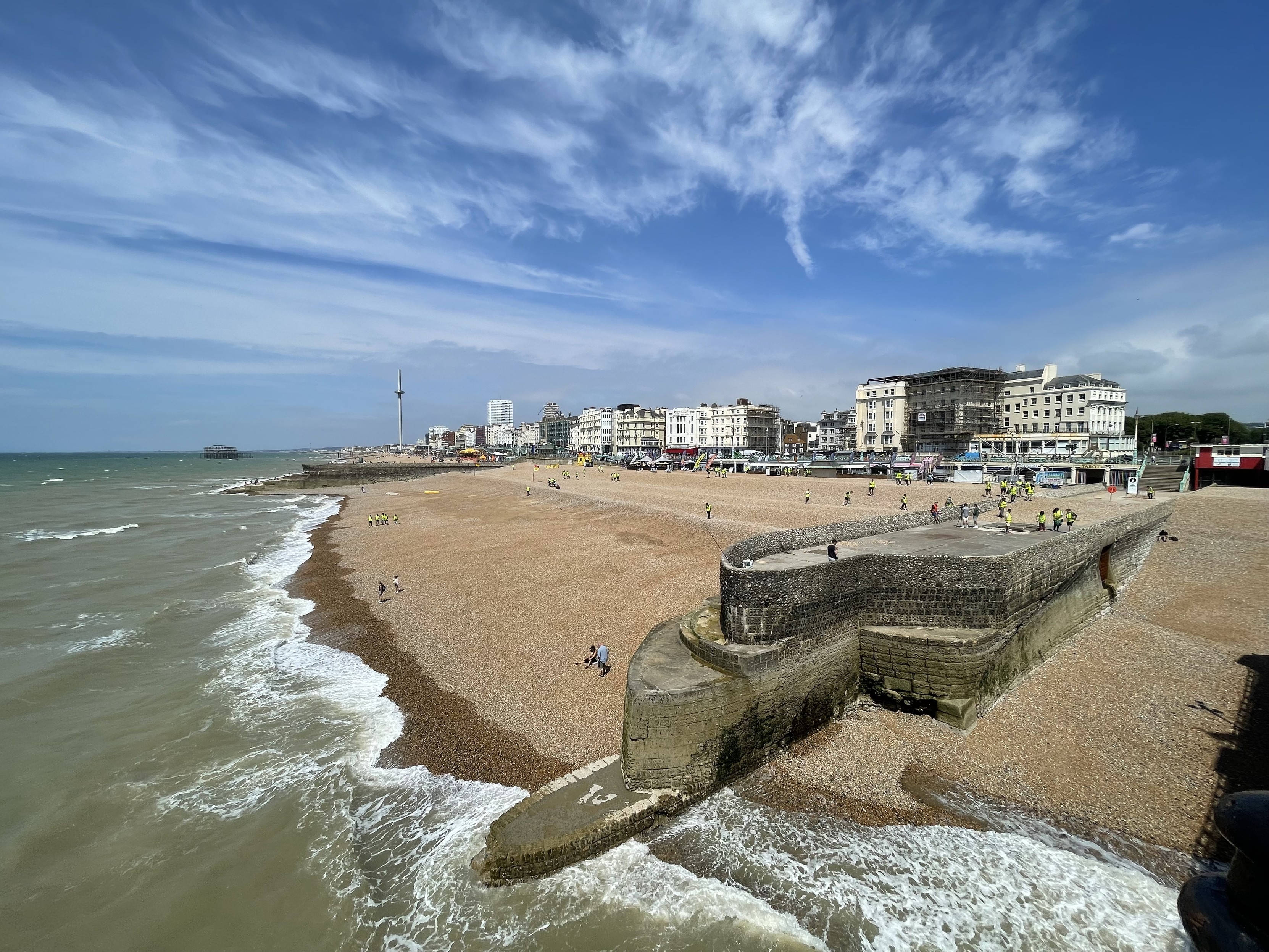 Brighton beach as seen from the Brighton Pier