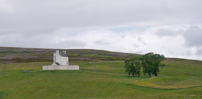 Remote Scottish castle near Aberdeen