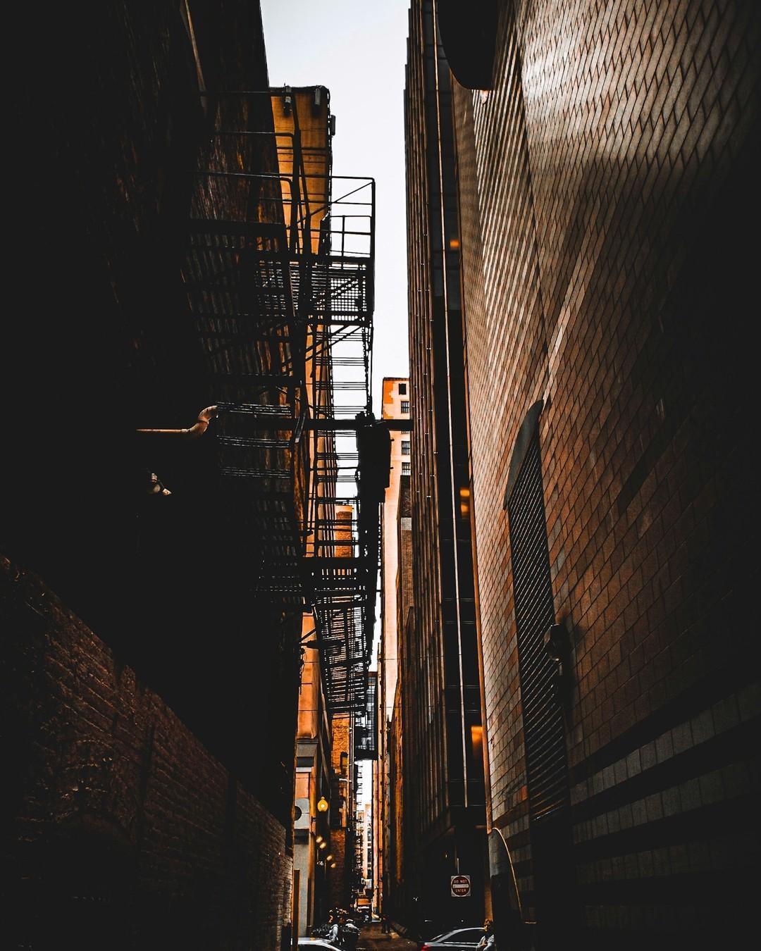 a dark back alley