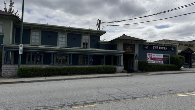 The Raven pub in Deep Cove; closed and for sale.
