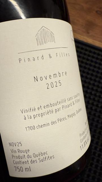 Pinard et Filles Novembre 2025 wine bottle and label