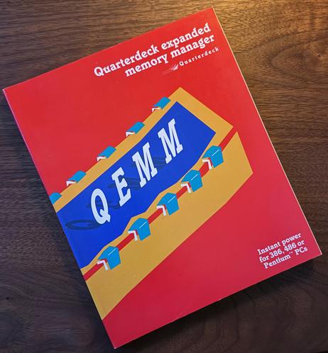 A photo of my copy of the manual for Quarterdeck expanded memory manager (QEMM).